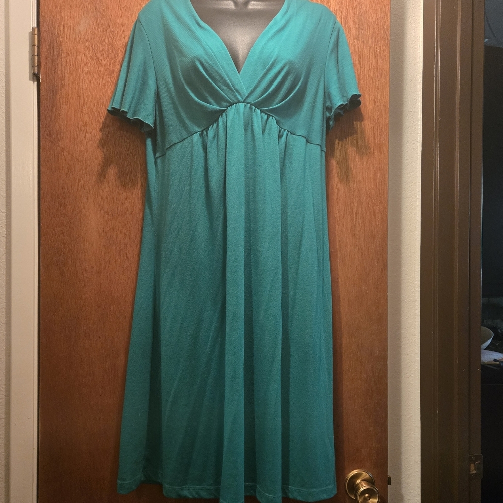 Mark by Avon emerald green empire waist dress szL - Picture 2 of 6